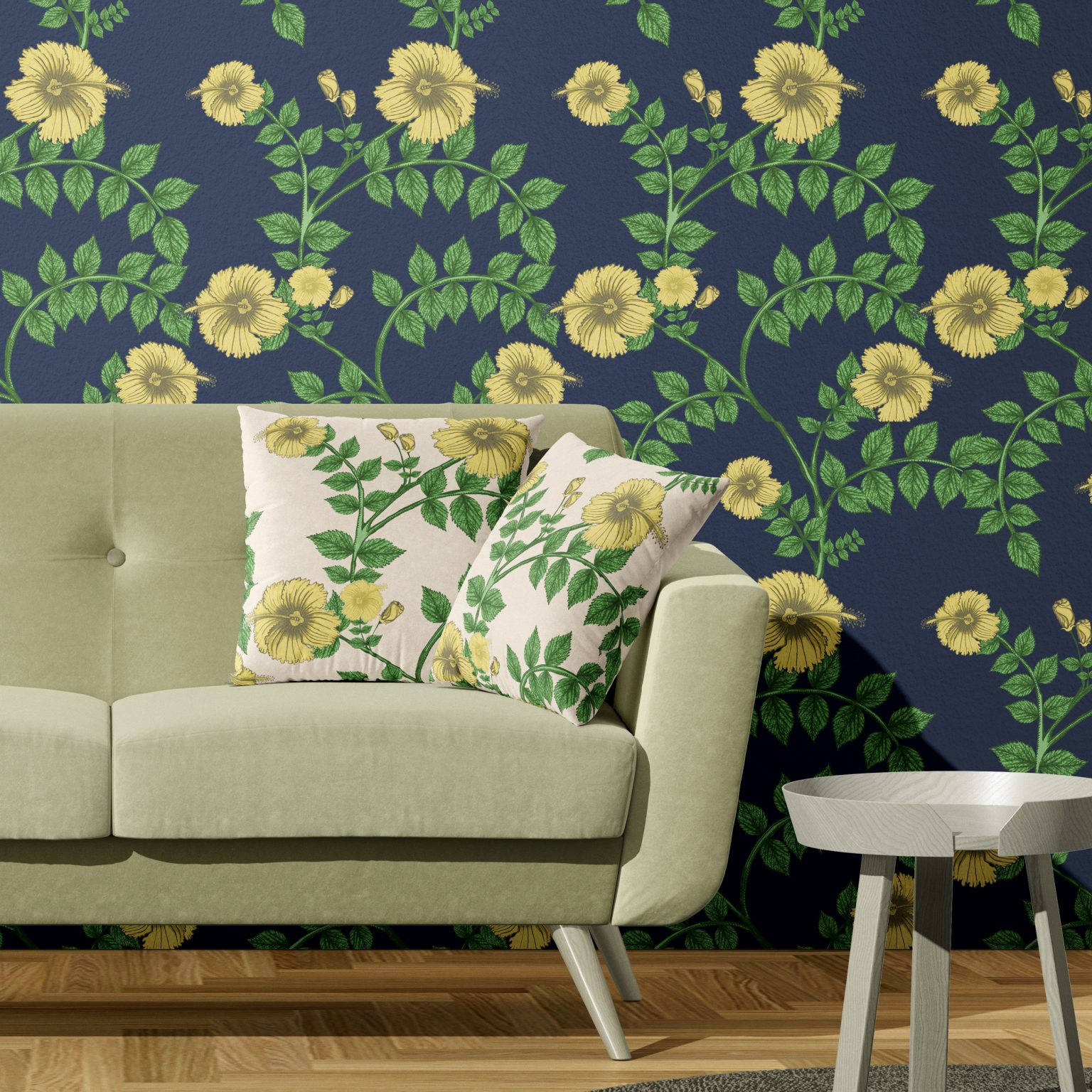 wallpaper-hibiscus-swirl-tamara-design-co